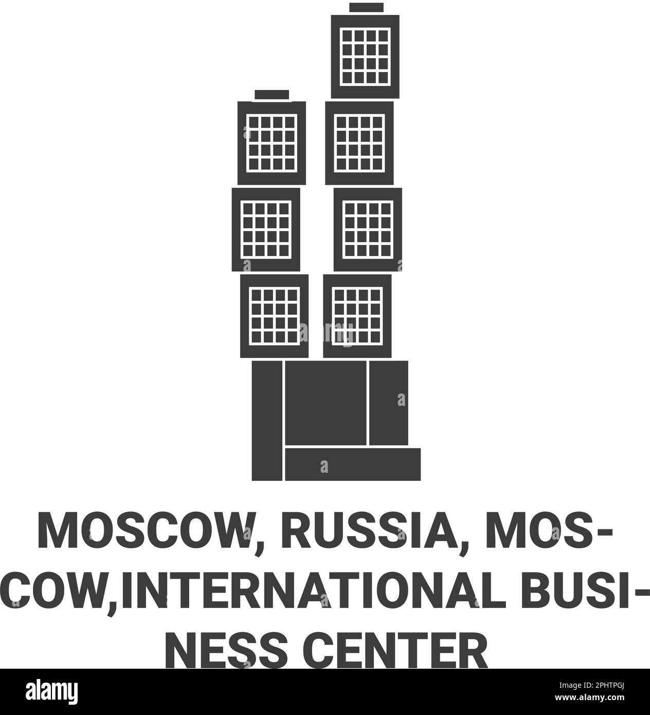 Russia, Moscow, Moscow, International Business Center travel landmark vector illustration Stock Vector