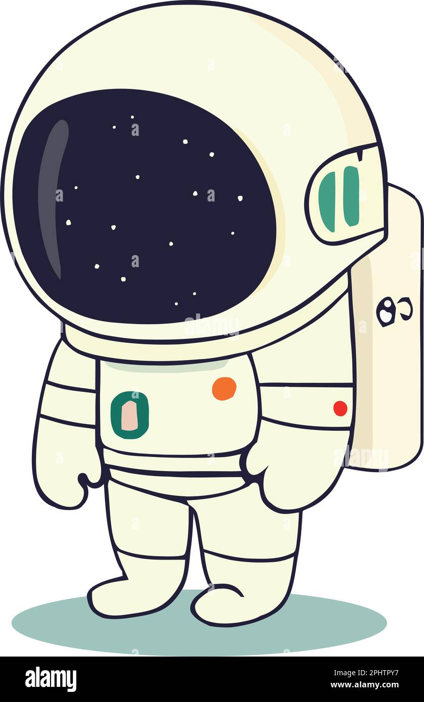 A cute astronaut in space suit walking cheerful Stock Vector Image ...