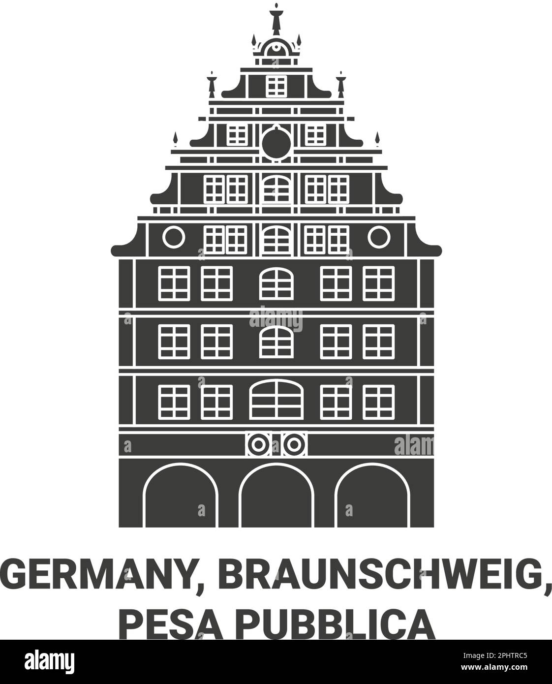 Germany, Braunschweig, Pesa Pubblica travel landmark vector illustration Stock Vector