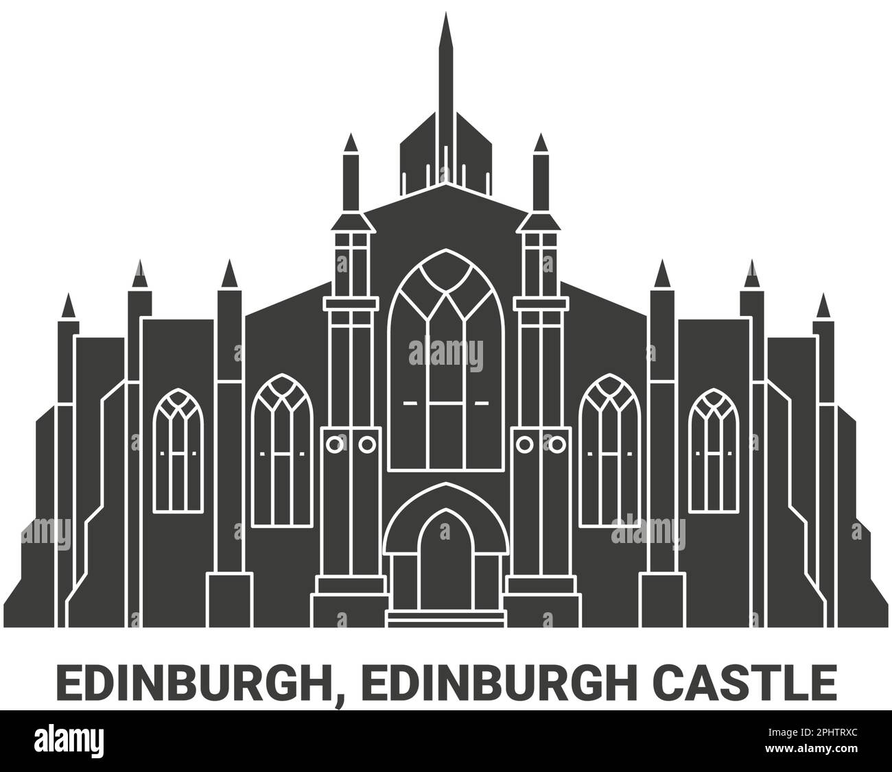 Uk, Edinburgh, Edinburgh Castle, travel landmark vector illustration Stock Vector