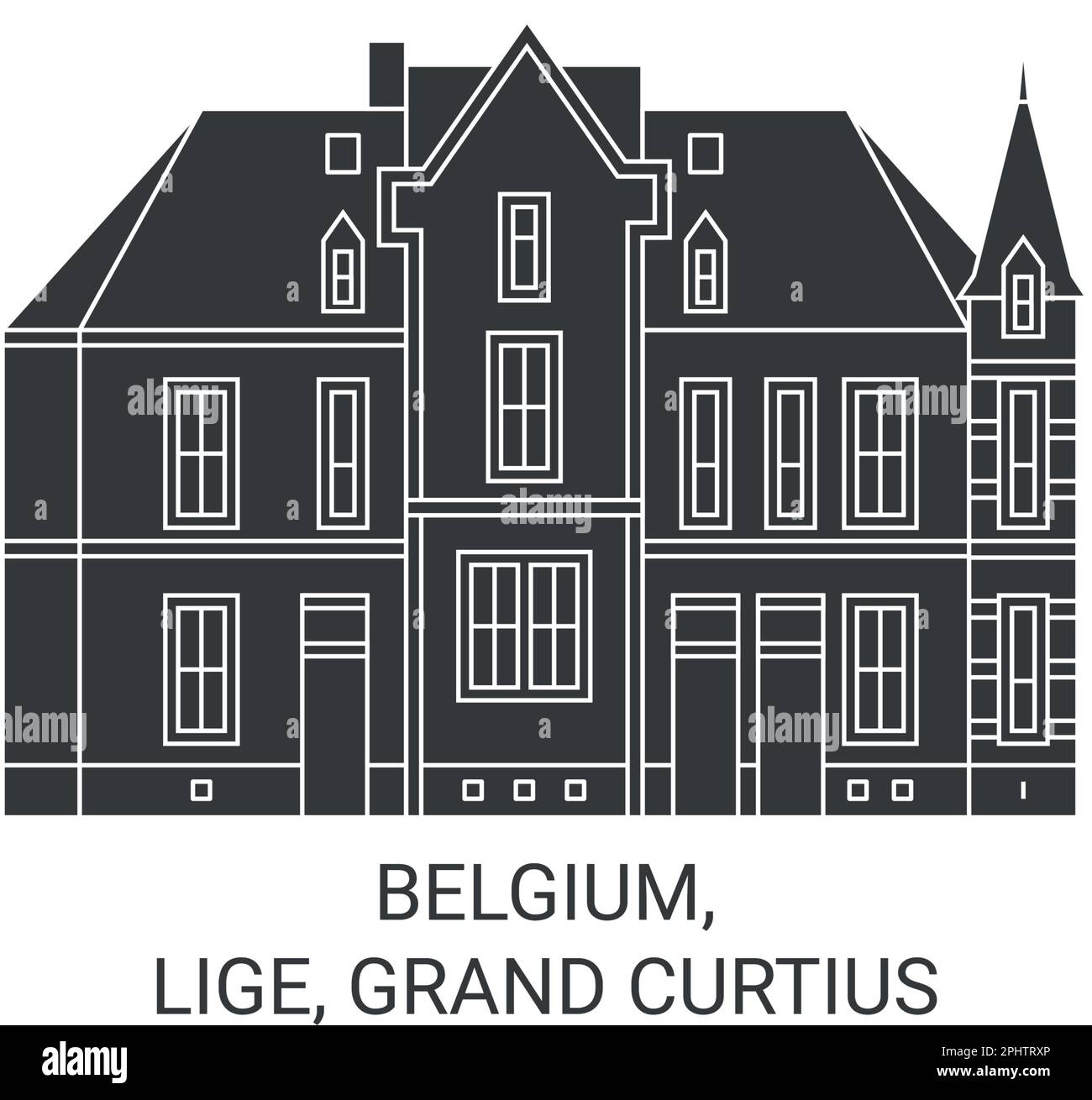 Belgium, Lige, Grand Curtius travel landmark vector illustration Stock Vector