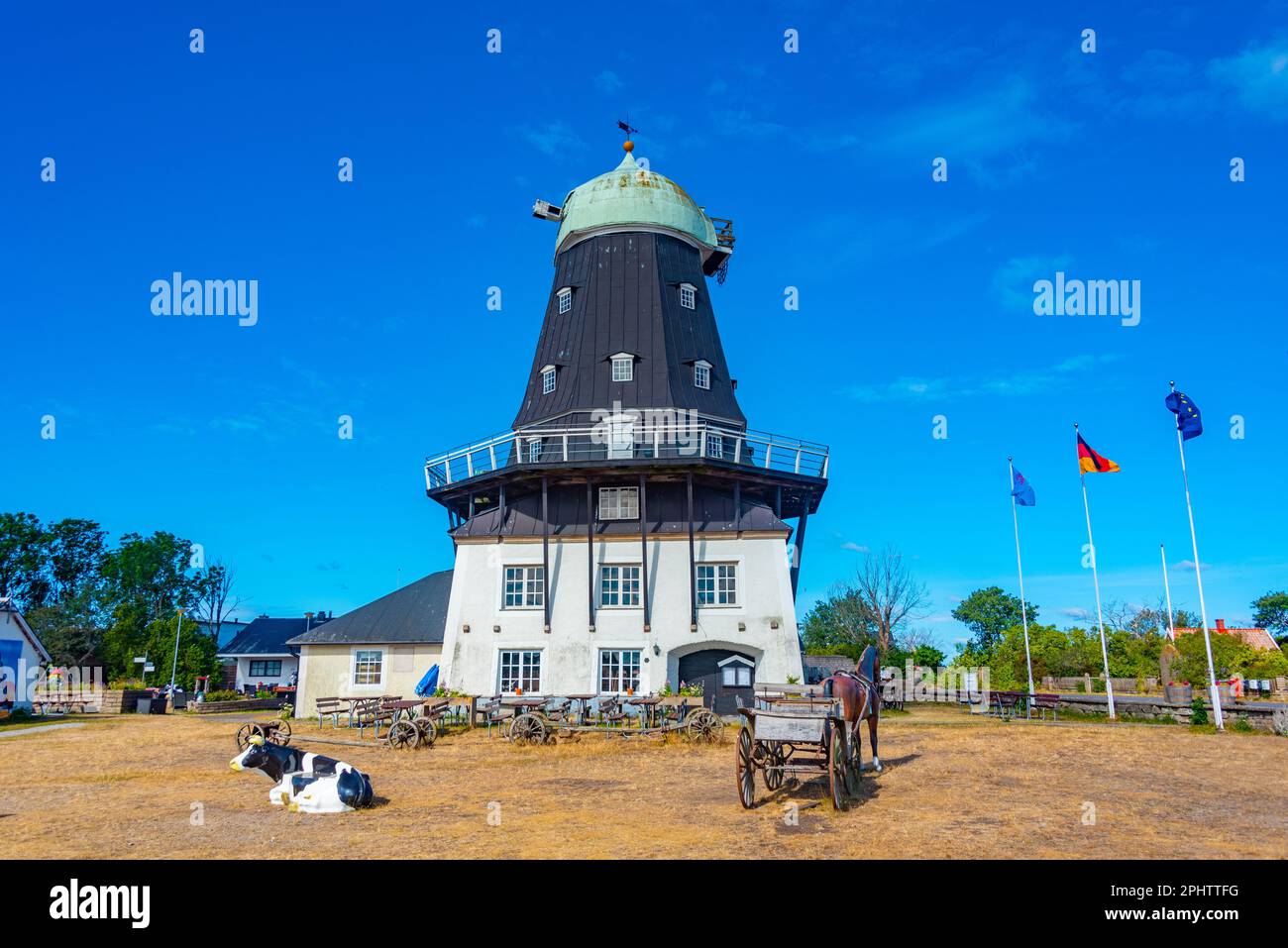 Sandvik windmill at Öland island in Sweden Stock Photo - Alamy