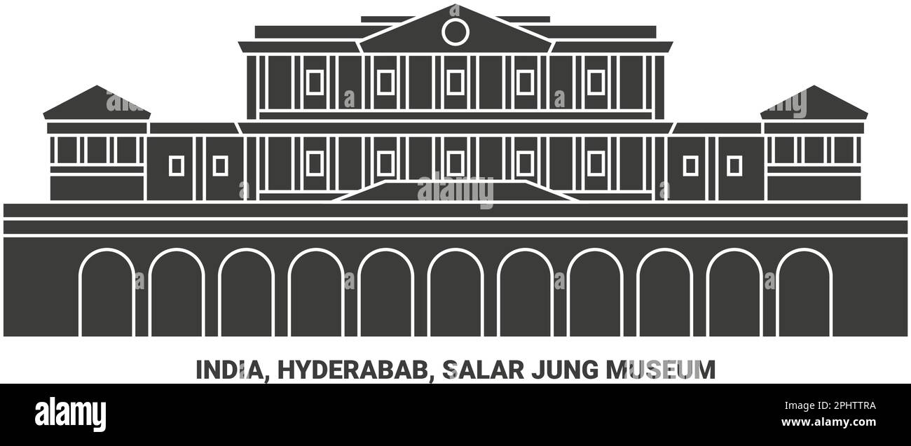 India, Hyderabab, Salar Jung Museum travel landmark vector illustration Stock Vector