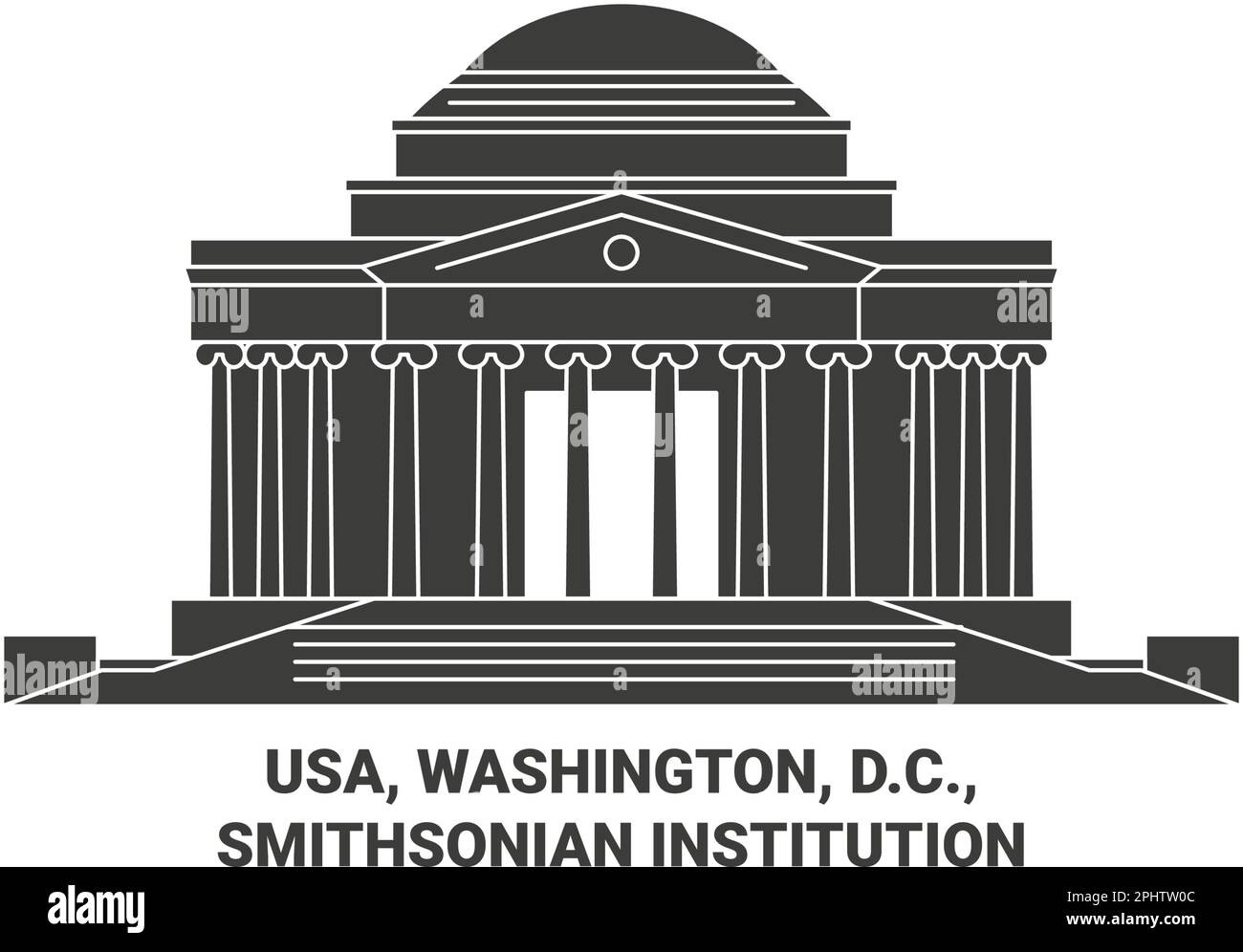 Usa, Washington, D.C., Smithsonian Institution travel landmark vector illustration Stock Vector