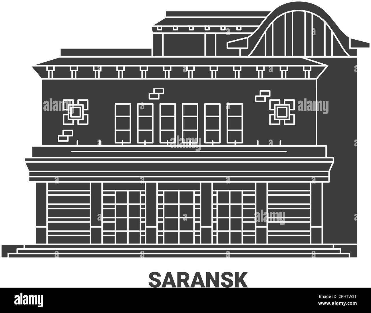 Russia, Saransk travel landmark vector illustration Stock Vector