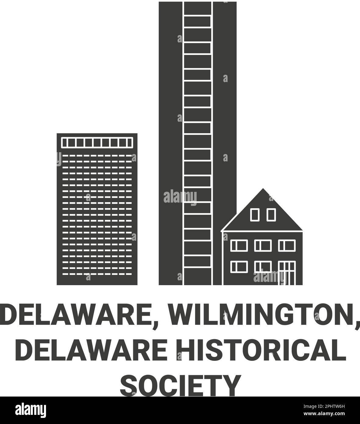 United States, Delaware, Wilmington, Delaware Historical Society travel landmark vector illustration Stock Vector