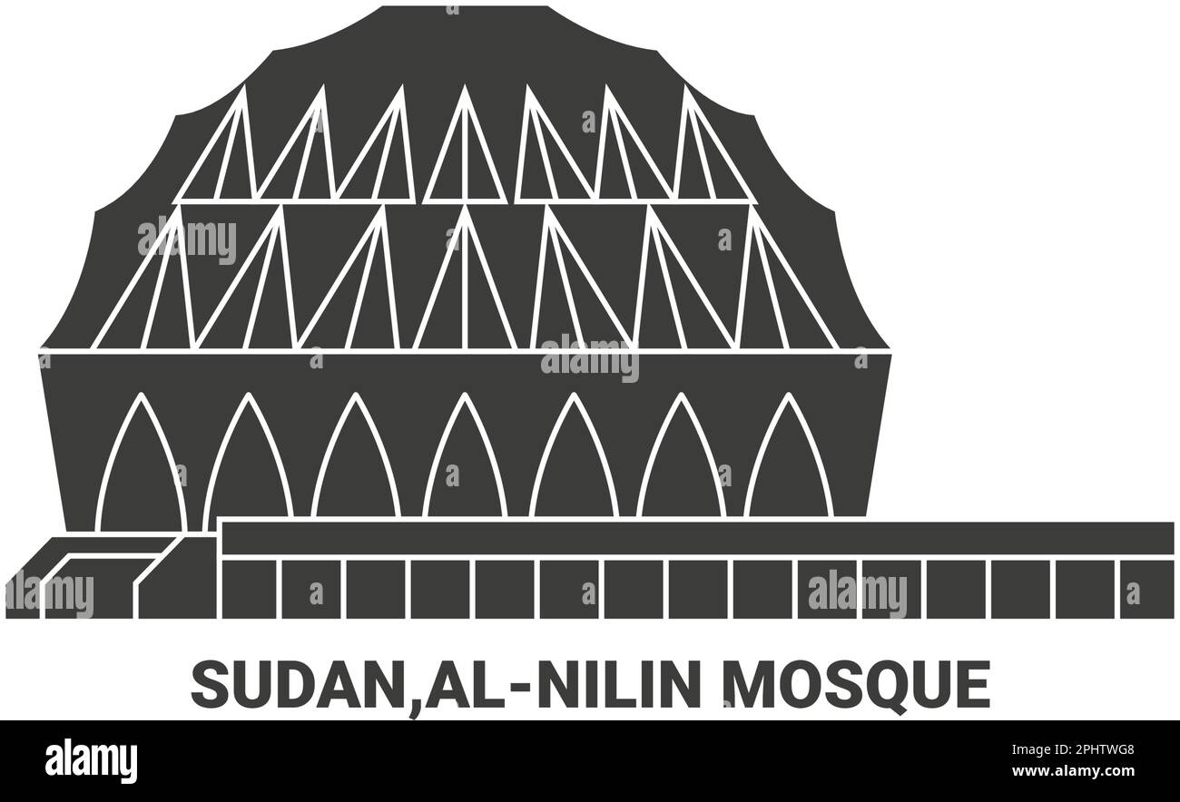 Sudan,Alnilin Mosque, travel landmark vector illustration Stock Vector