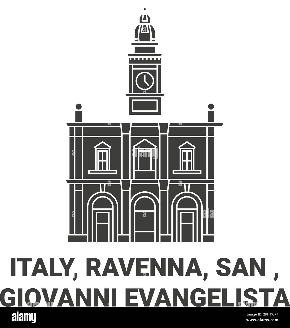 Italy, Ravenna, San , Giovanni Evangelista travel landmark vector illustration Stock Vector