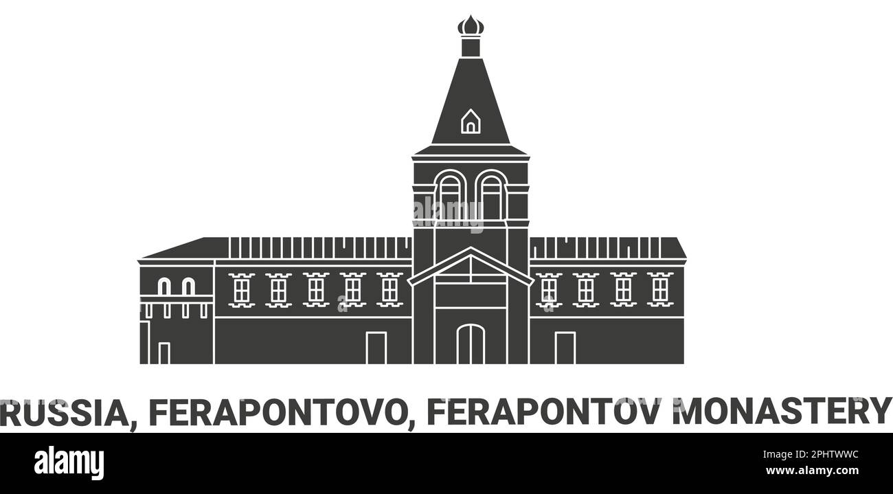 Russia, Ferapontova Monastery Landmark travel landmark vector illustration Stock Vector