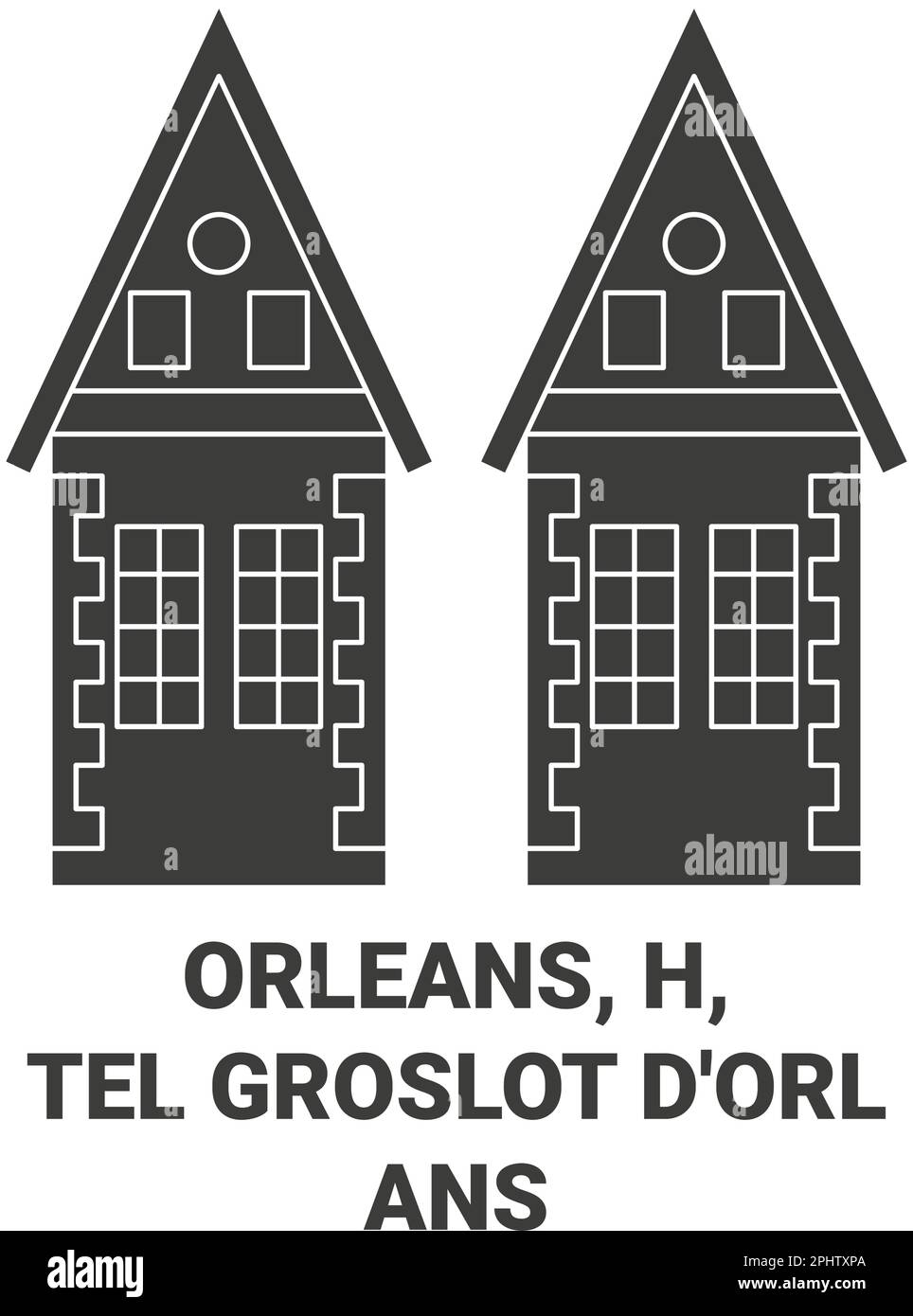 France, Orleans, Hotel Groslot D'orlans travel landmark vector illustration Stock Vector