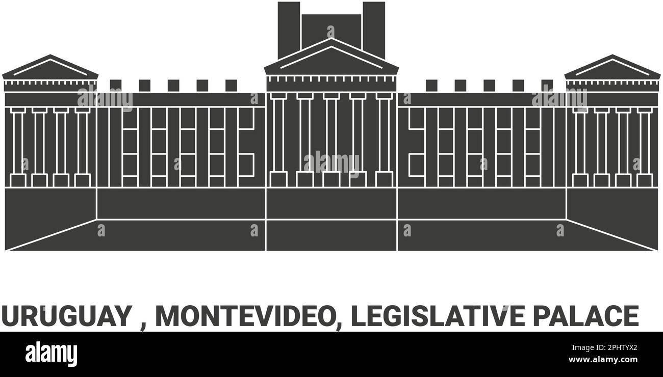 Uruguay , Montevideo, Legislative Palace, travel landmark vector illustration Stock Vector