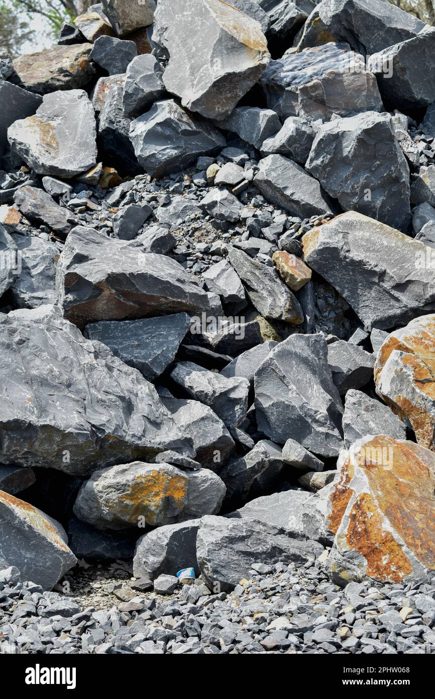 pile of granite rock railroad ballast Stock Photo Alamy