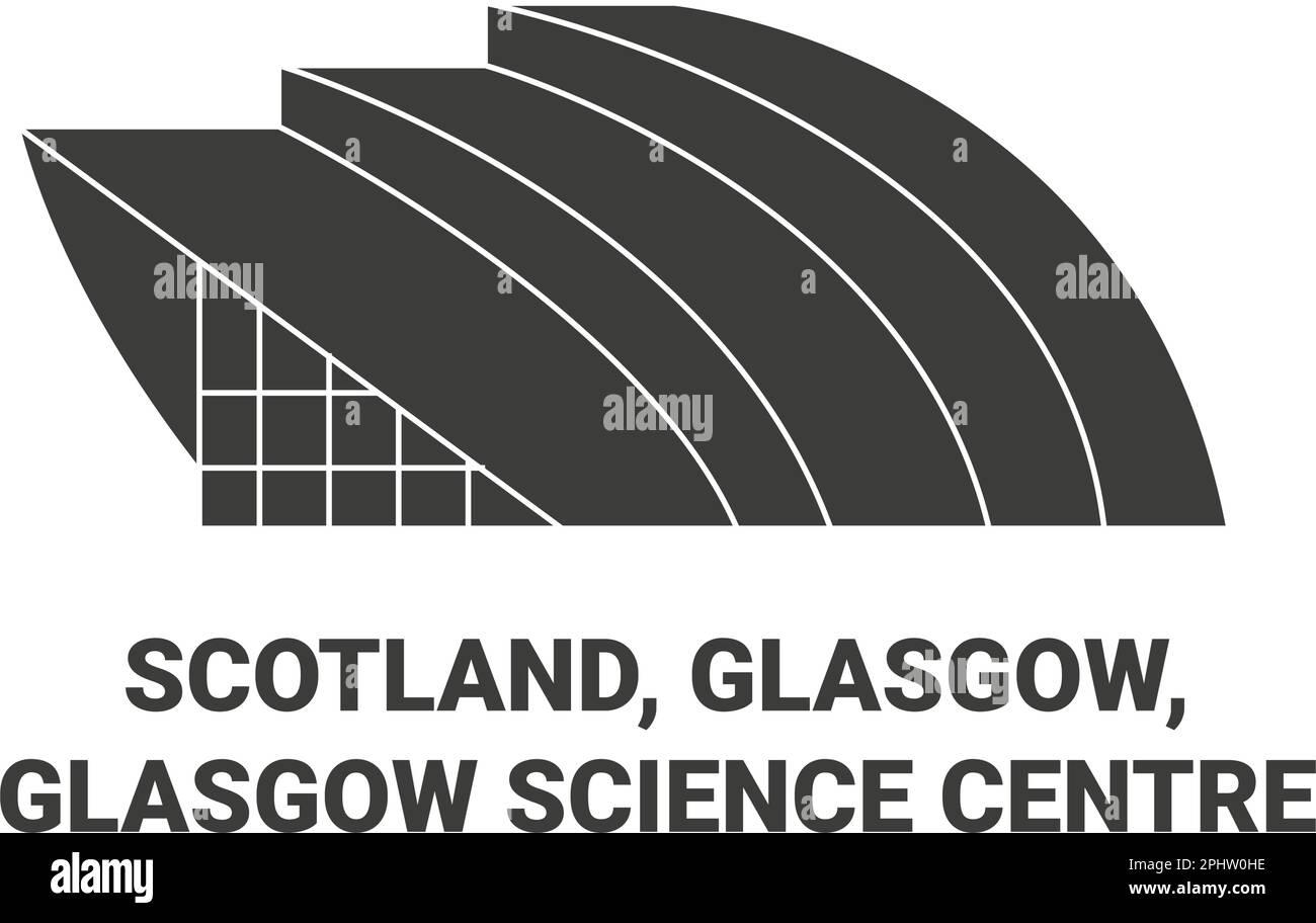 Scotland, Glasgow, Glasgow Science Centre travel landmark vector illustration Stock Vector