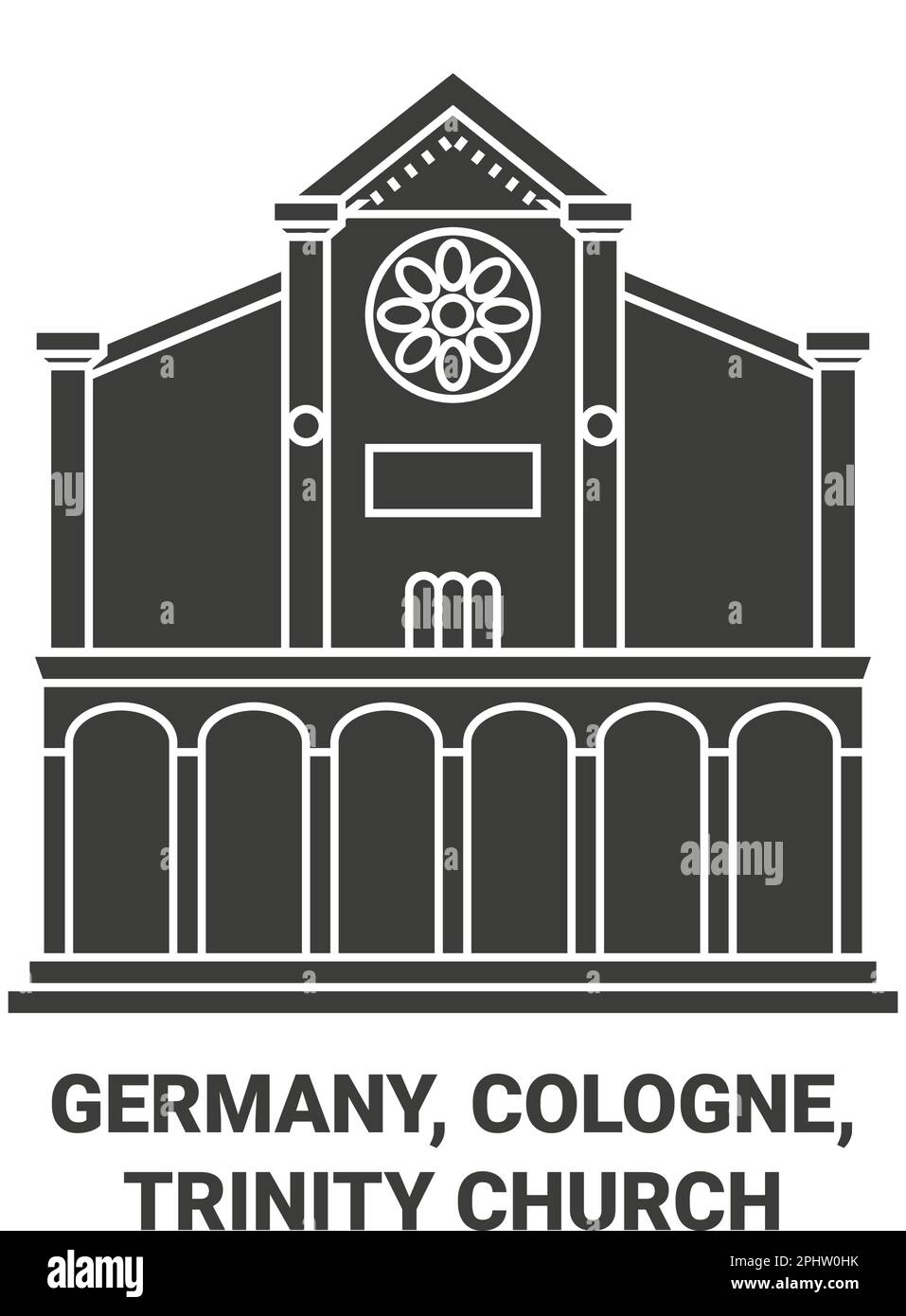 Germany, Cologne, Trinity Church travel landmark vector illustration Stock Vector