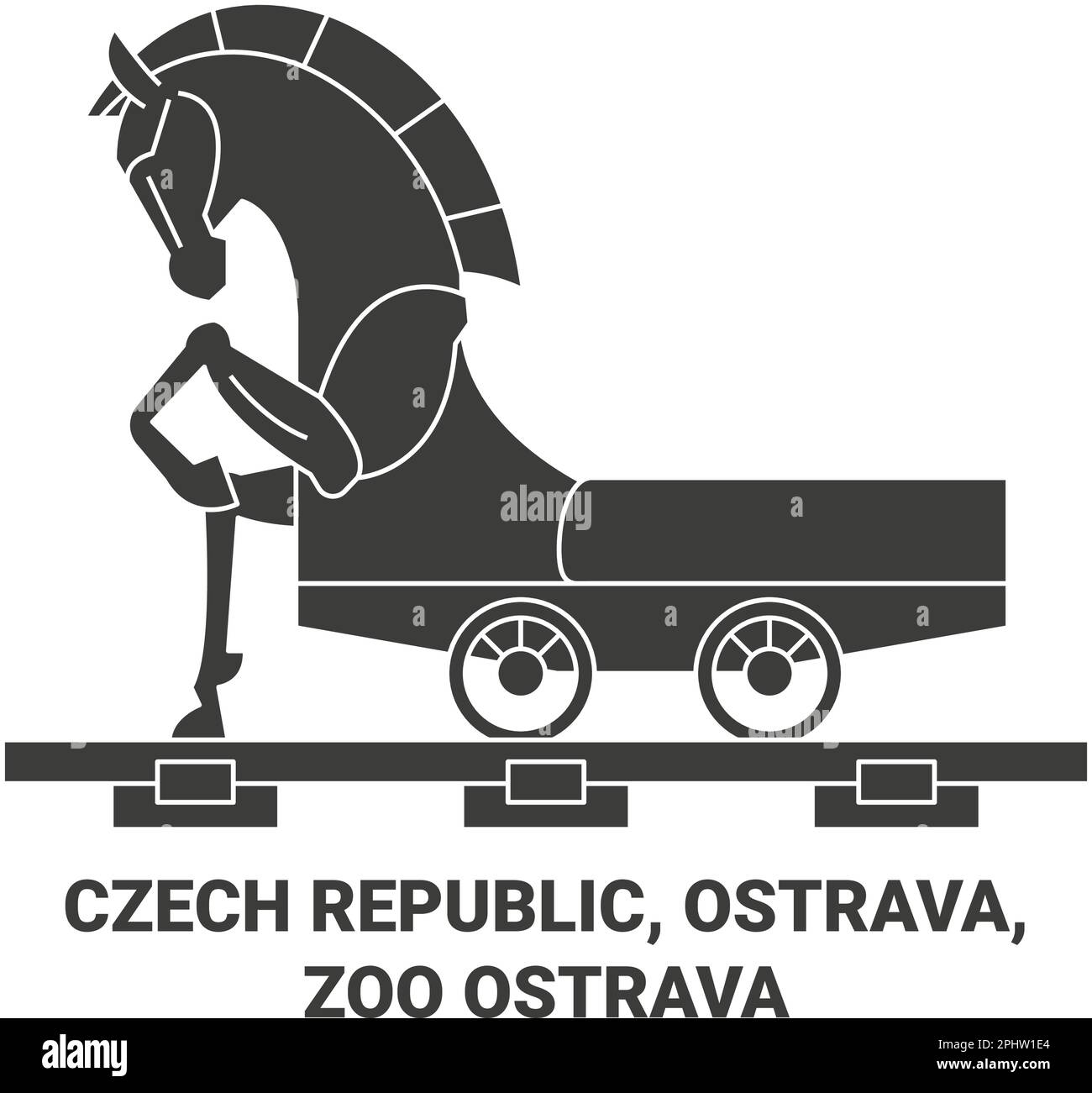 Czech Republic, Ostrava, Zoo Ostrava travel landmark vector illustration Stock Vector