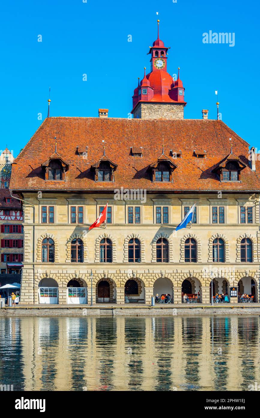 Town hall in the old town of Luzern, Switzerland. Stock Photo