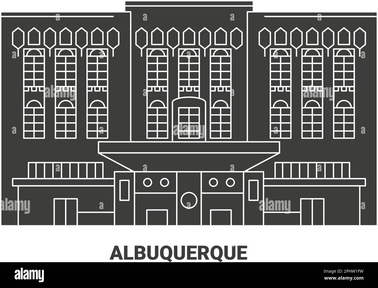 Usa, Albuquerque travel landmark vector illustration Stock Vector