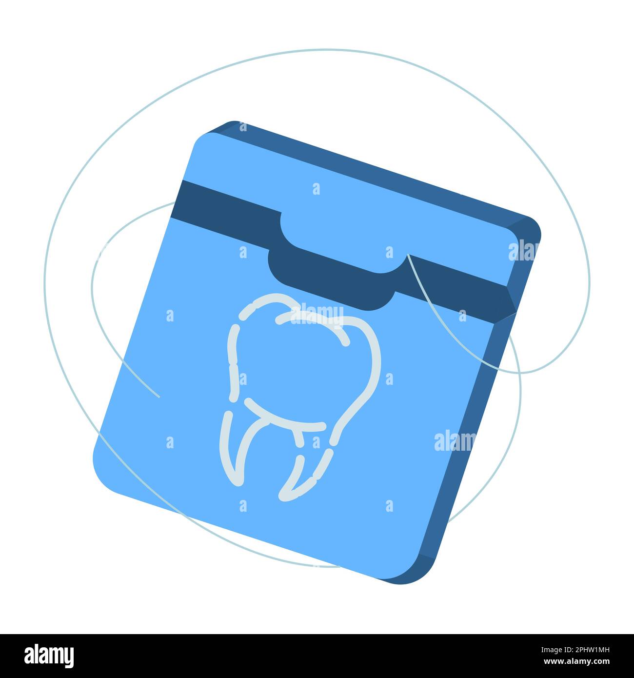 Dental floss in realistic style. Dental equipment icons. Colorful