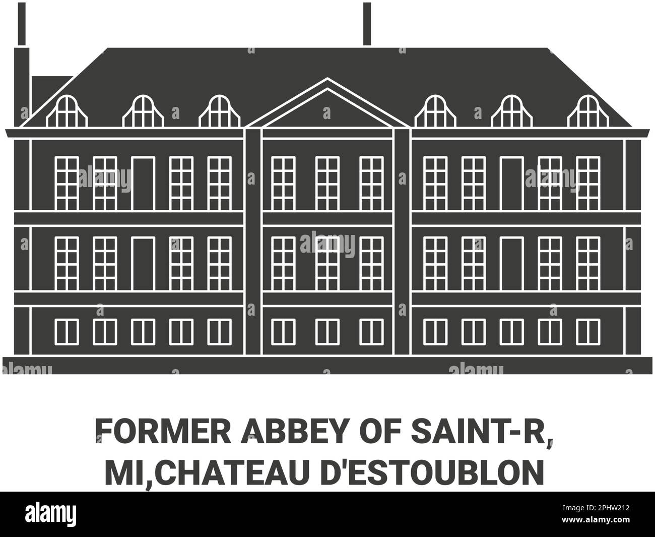 France, Former Abbey Of Saintr, Mi,Chteau D'estoublon travel landmark vector illustration Stock Vector