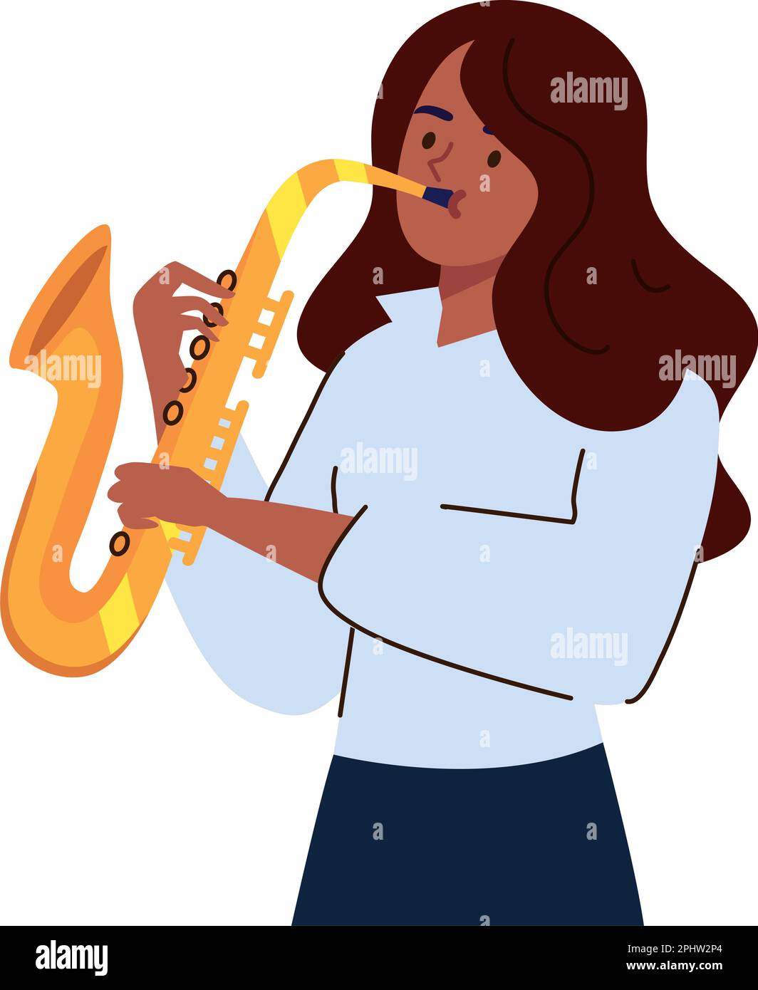 musician woman with saxophone Stock Vector Image & Art Alamy