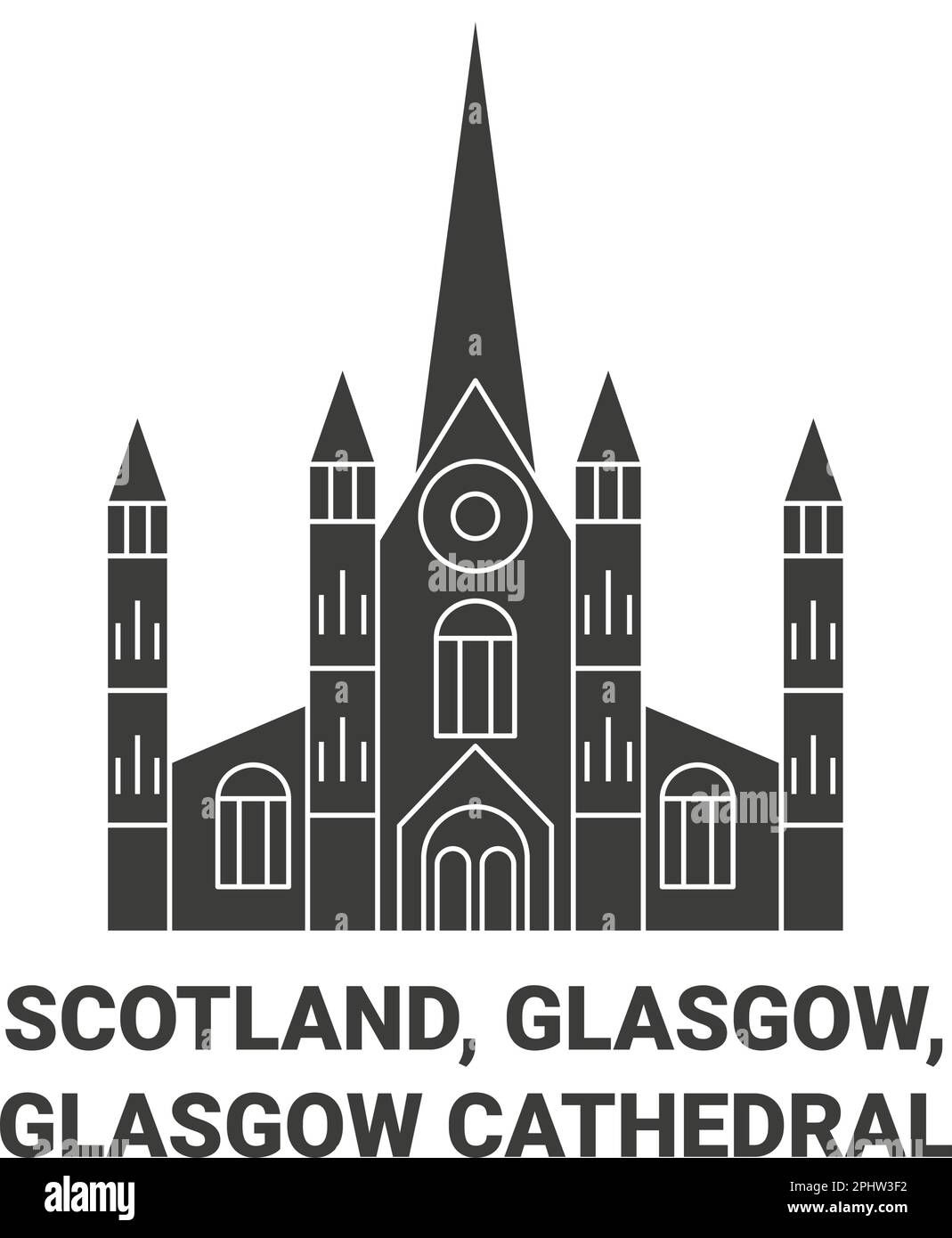 Scotland, Glasgow, Glasgow Cathedral travel landmark vector illustration Stock Vector
