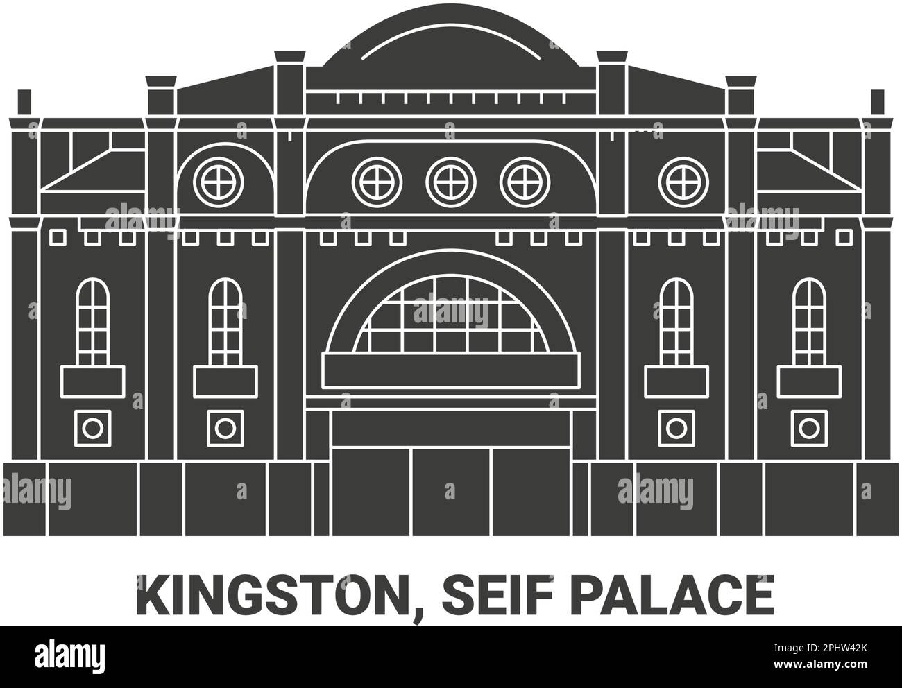 Jamaica, Kingston, Seif Palace, travel landmark vector illustration Stock Vector