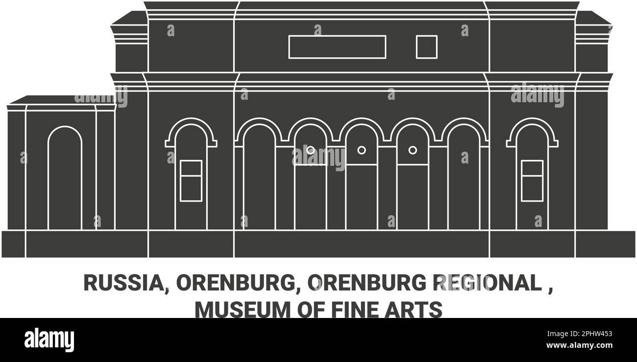 Russia, Orenburg, Orenburg Regional , Museum Of Fine Arts travel landmark vector illustration Stock Vector
