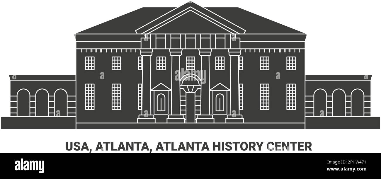Usa, Atlanta, Atlanta History Center, travel landmark vector illustration Stock Vector