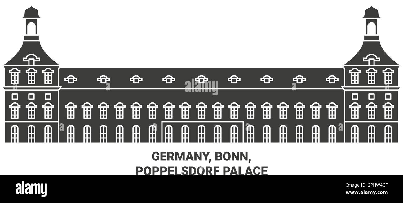 Germany, Bonn, Poppelsdorf Palace travel landmark vector illustration Stock Vector