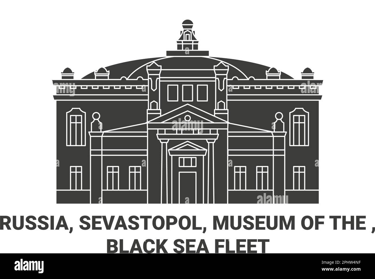 Russia, Sevastopol, Museum Of The , Black Sea Fleet travel landmark vector illustration Stock Vector