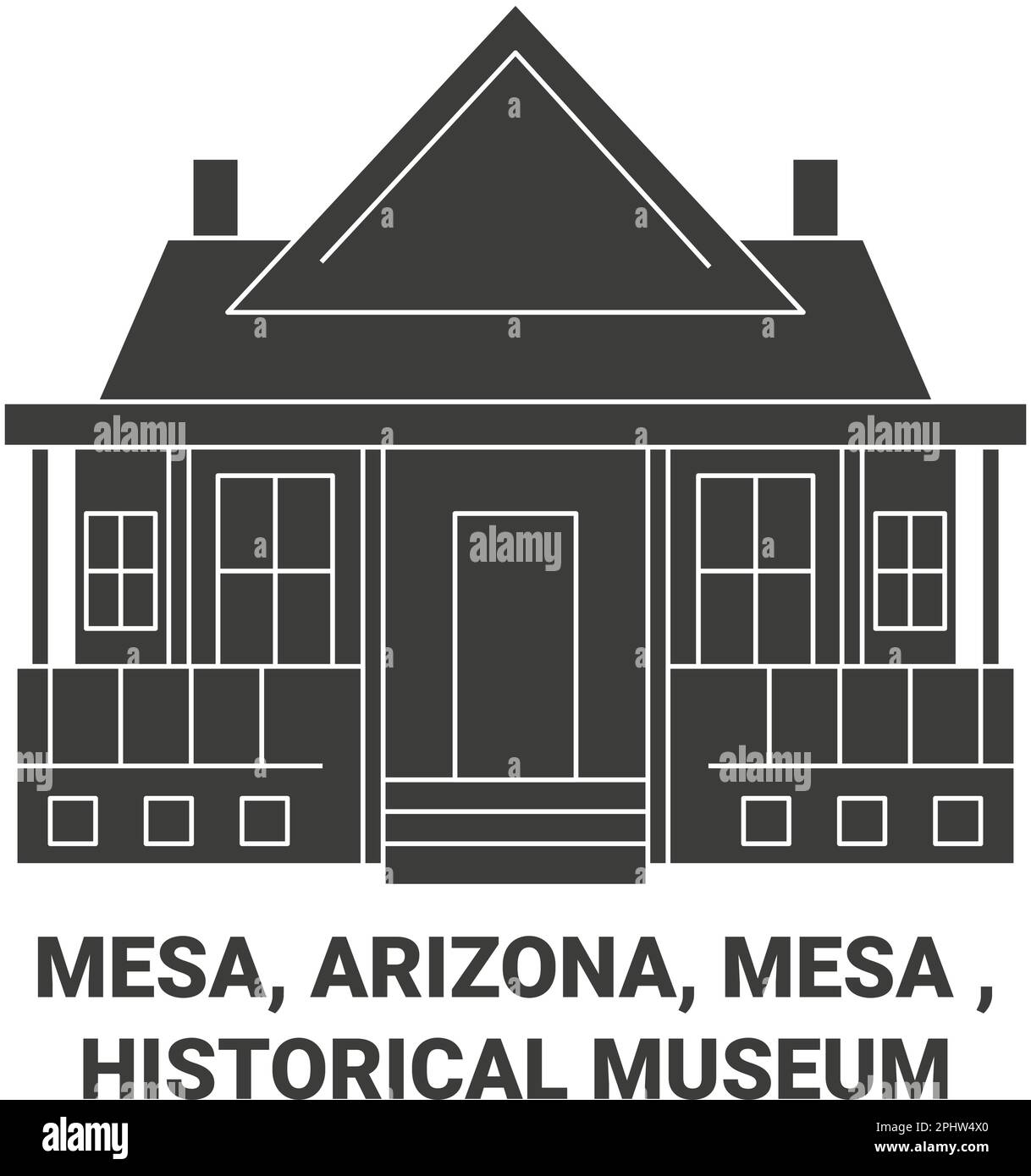 United States, Mesa, Arizona, Mesa , Historical Museum travel landmark vector illustration Stock Vector