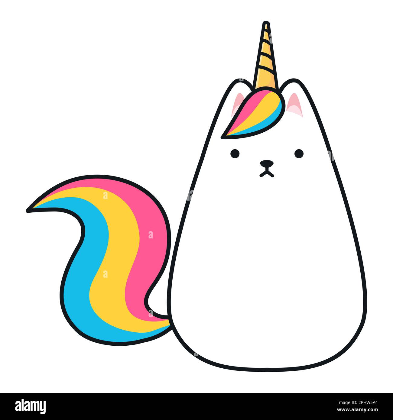 Cartoon funny cat unicorn. Vector illustration Stock Vector Image & Art