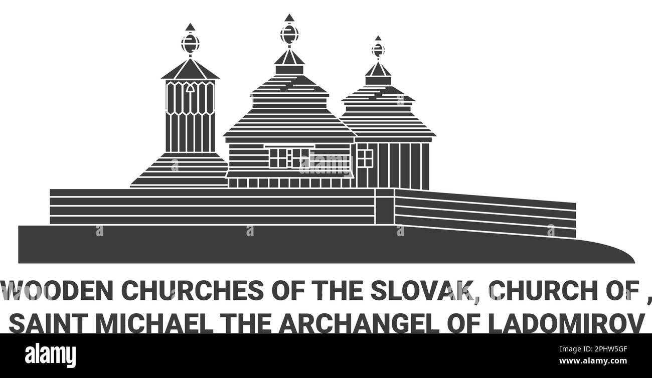 Slovakia, Saint Michael The Archangel Of Ladomirov travel landmark vector illustration Stock Vector