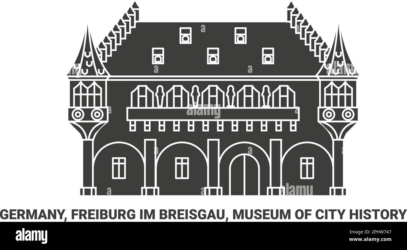 Germany, Freiburg Im Breisgau, Museum Of City History travel landmark vector illustration Stock Vector