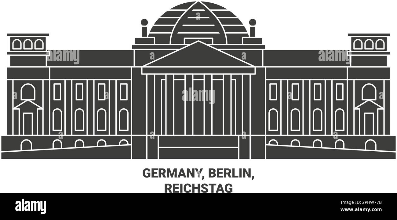 Germany, Berlin, Reichstag travel landmark vector illustration Stock Vector