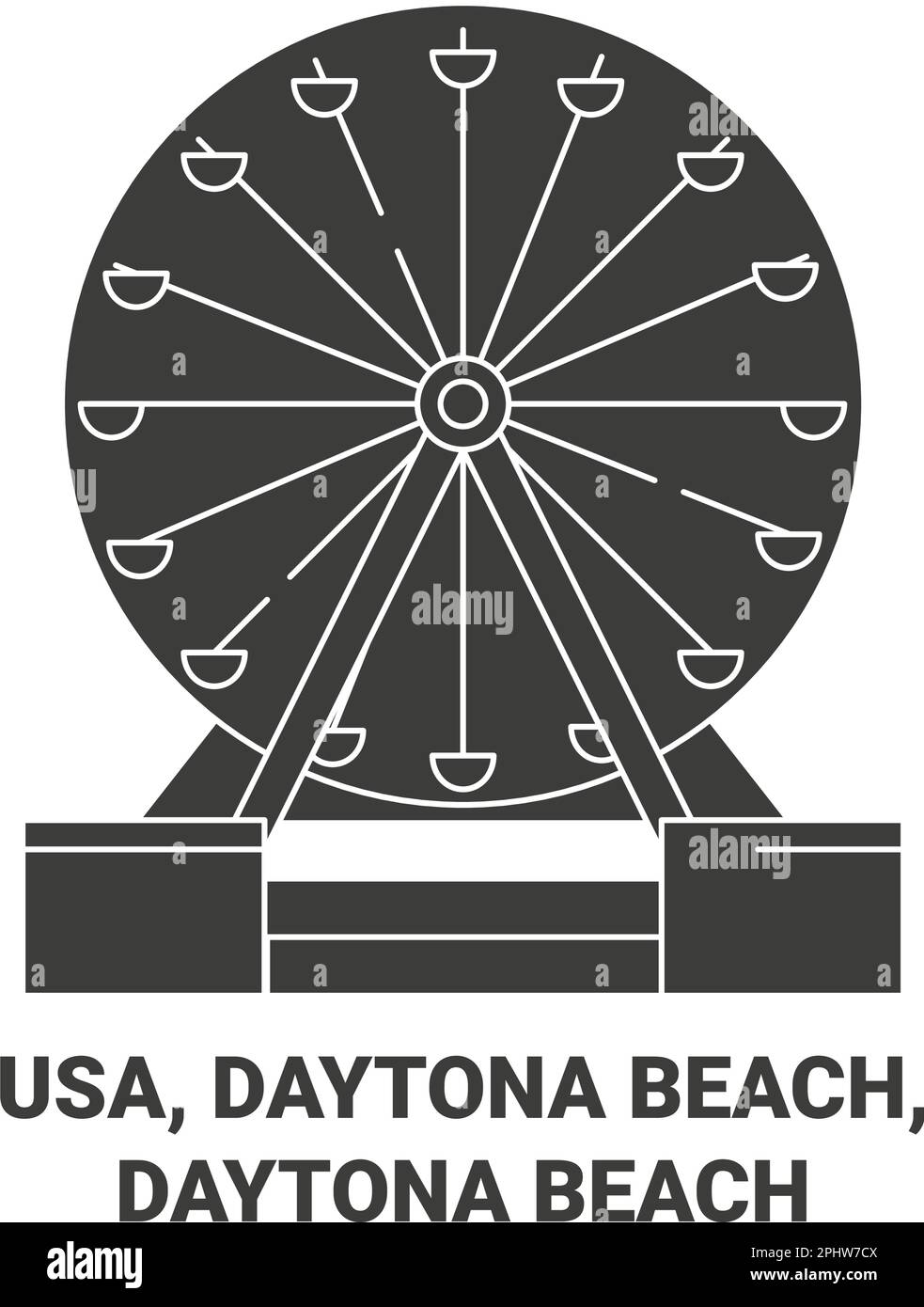 Usa, Daytona Beach, Daytona Beach travel landmark vector illustration