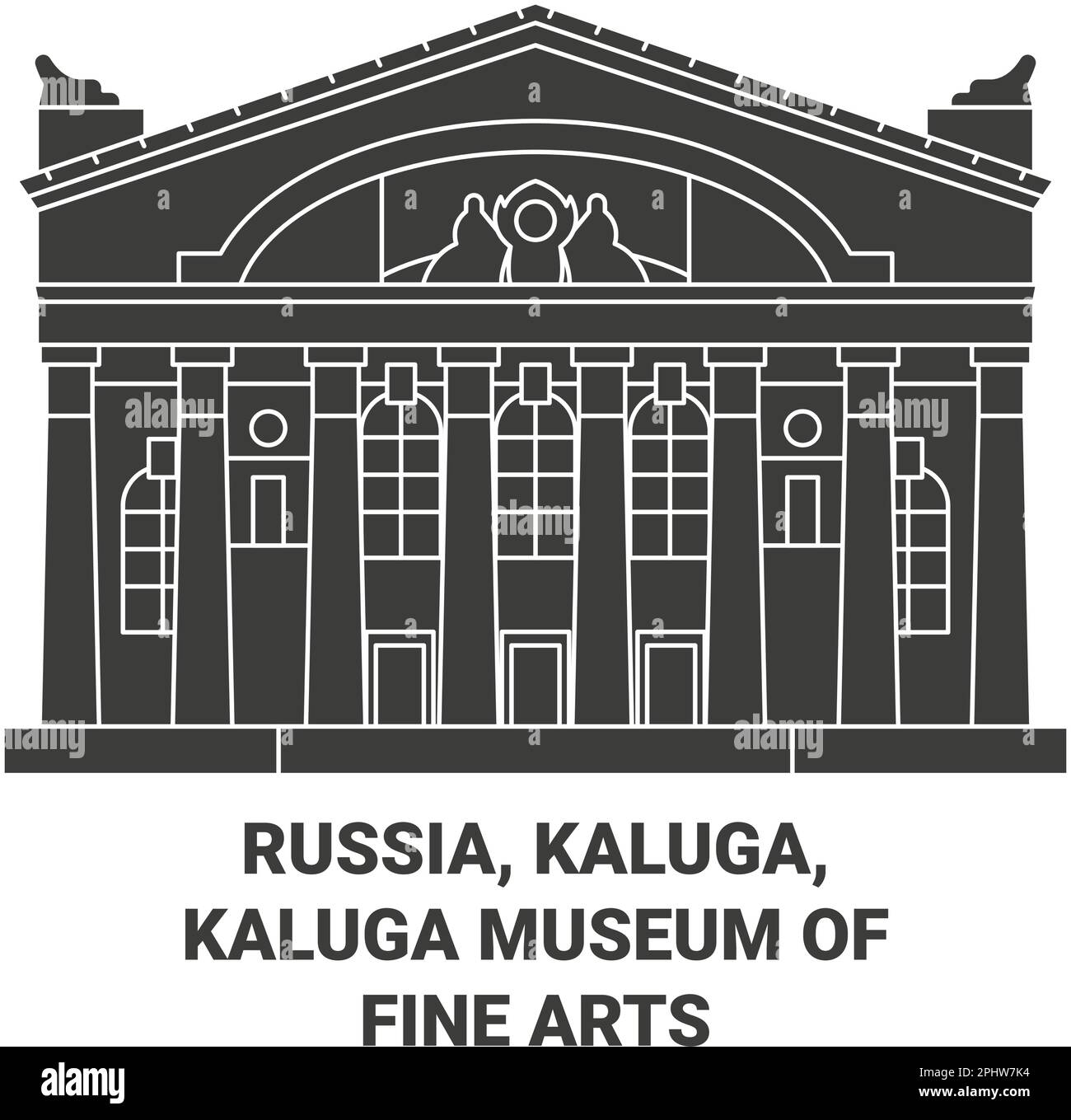 Russia, Kaluga, Kaluga Museum Of Fine Arts travel landmark vector illustration Stock Vector