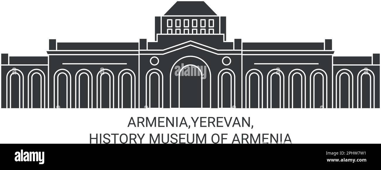 Armenia, Yerevan, History Museum Of Armenia travel landmark vector illustration Stock Vector