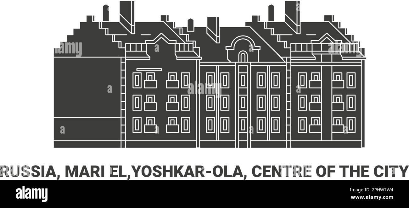 Russia, Mari El,Yoshkarola, Centre Of The City, travel landmark vector illustration Stock Vector