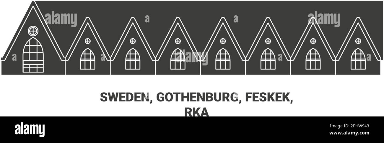 Sweden, Gothenburg, Feskek, Rka travel landmark vector illustration Stock Vector