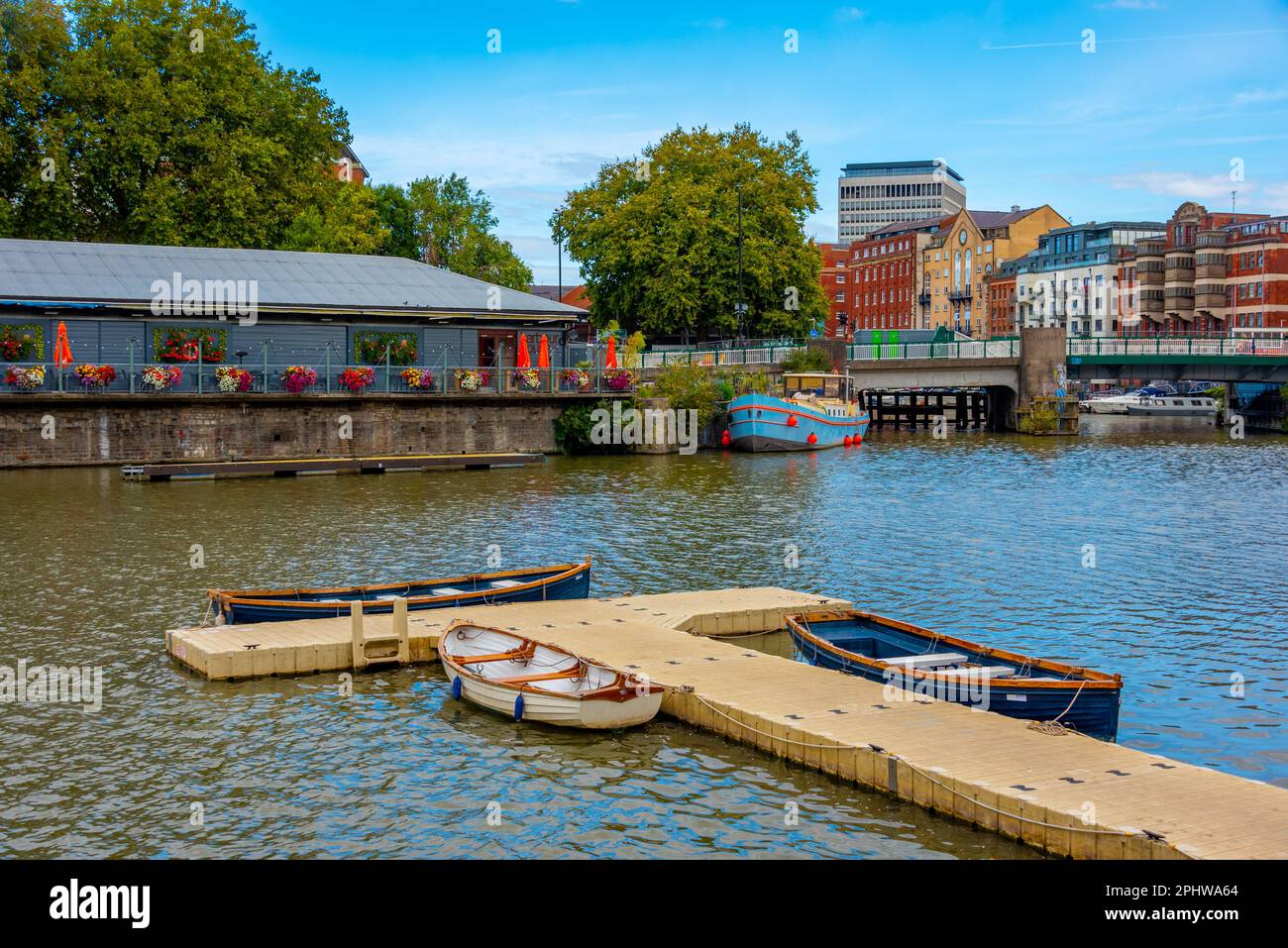Riverside of Avon in English town Bristol. Stock Photo