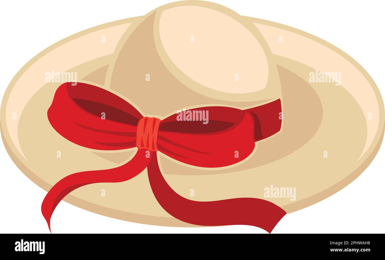 Beach hat with tied knot over white Stock Vector