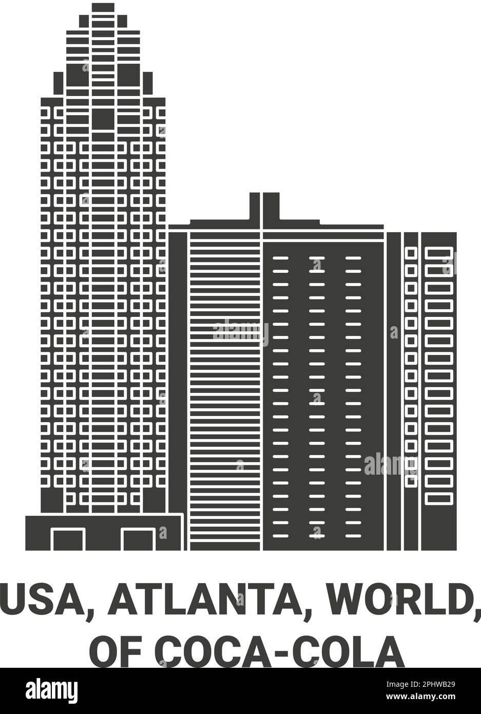 Usa, Atlanta, World, Of Cocacola travel landmark vector illustration