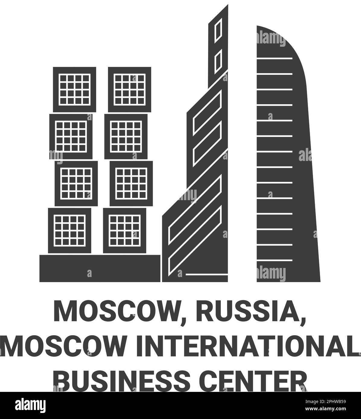 Russia, Moscow, Moscow International Business Center travel landmark vector illustration Stock Vector