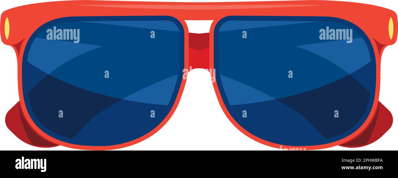 red sunglasses with modern plastic frame design over white Stock Vector