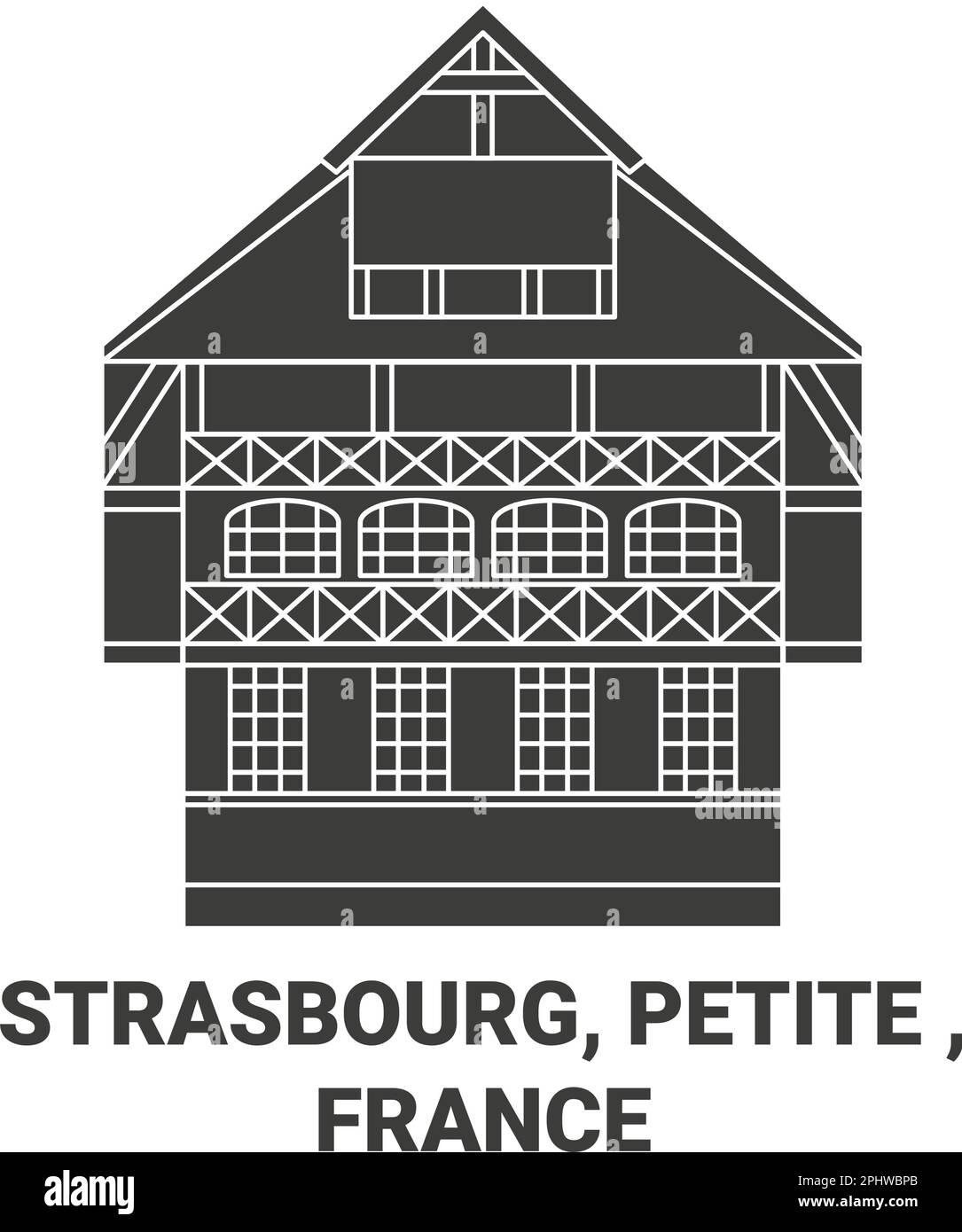 France, Strasbourg, Petite travel landmark vector illustration Stock Vector