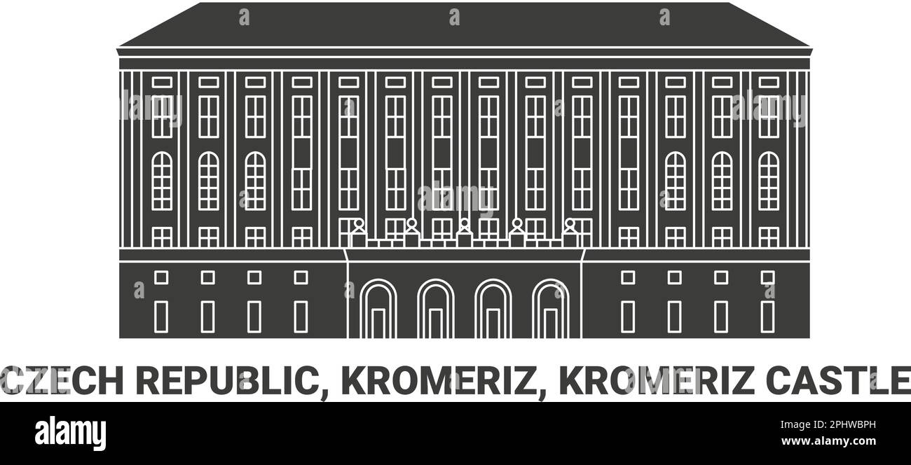 Czech Republic, Kromeriz, Kromeriz Castle travel landmark vector illustration Stock Vector