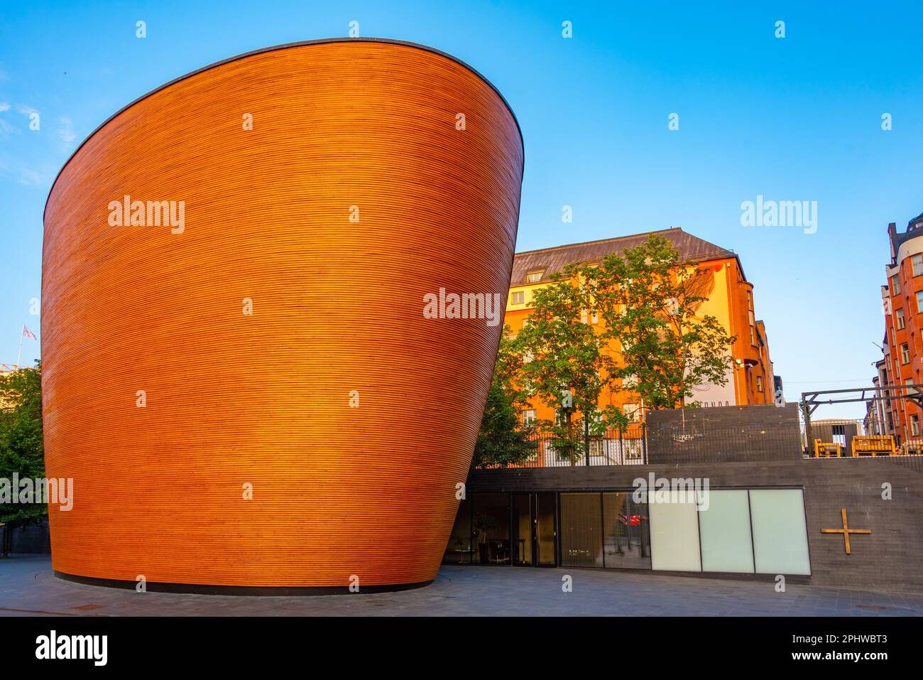 The Kamppi Chapel in Helsinki is also known as Chapel of Silence Stock