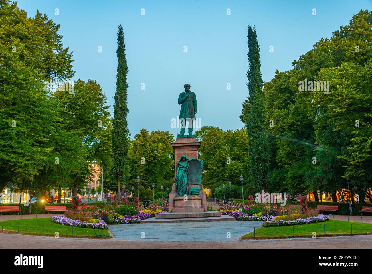 Jl Runeberg Statue of JL Runeberg, the national poet of Finland, at Esplanadi park ...
