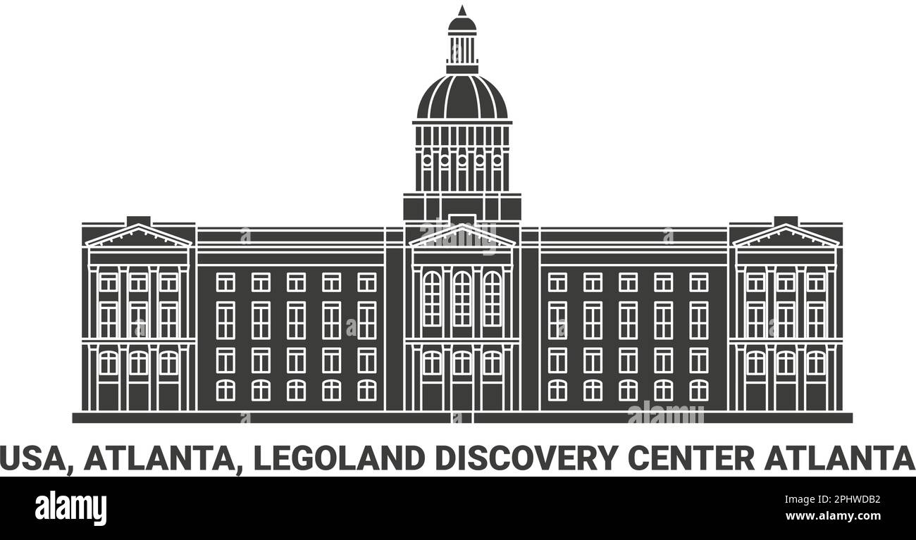 Usa, Atlanta, Legoland Discovery Center Atlanta, travel landmark vector illustration Stock Vector